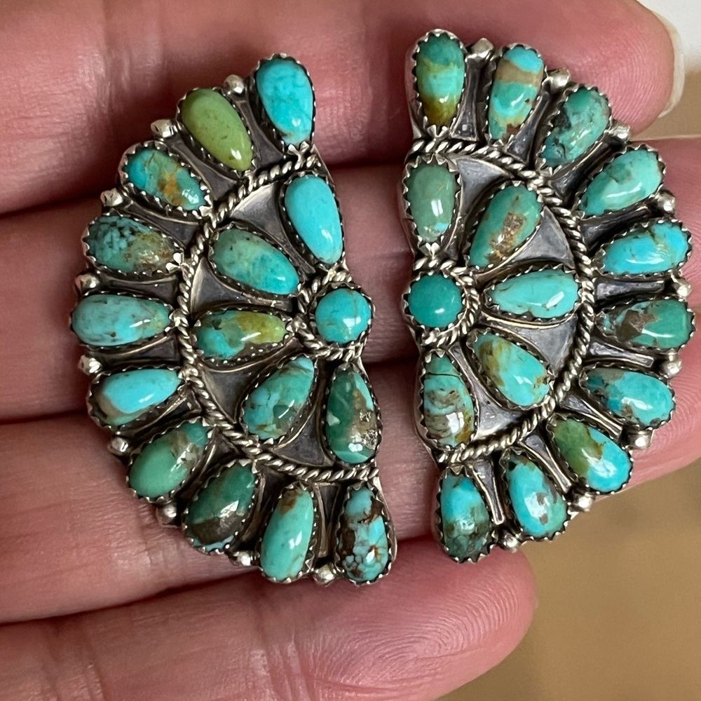 Navajo Turquoise Cluster Earrings